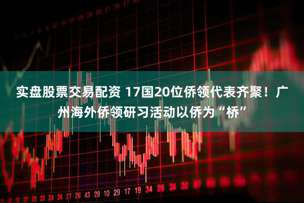 实盘股票交易配资 17国20位侨领代表齐聚！广州海外侨领研习活动以侨为“桥”